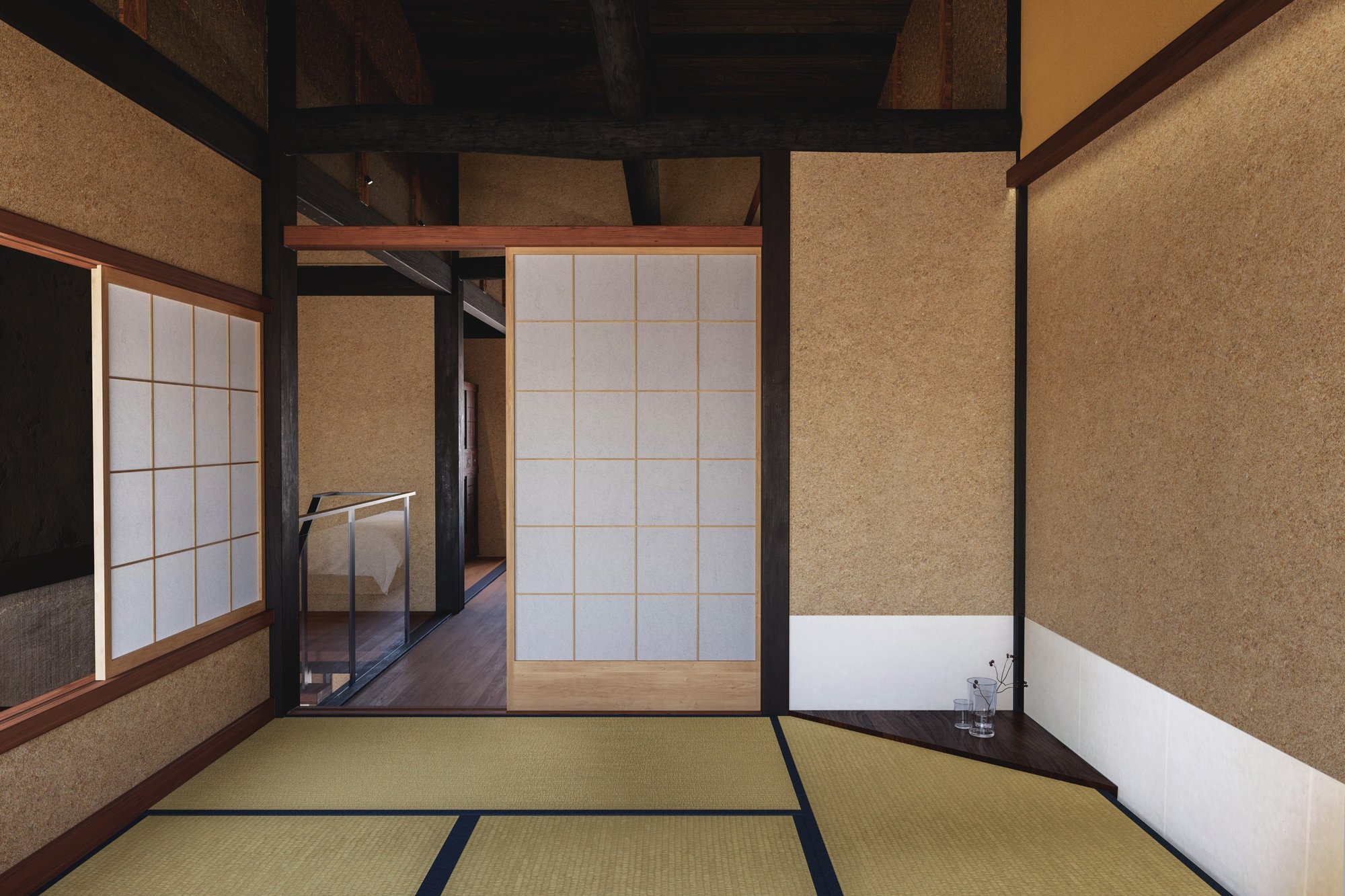 Tatami, shoji and the proportions of the original house.